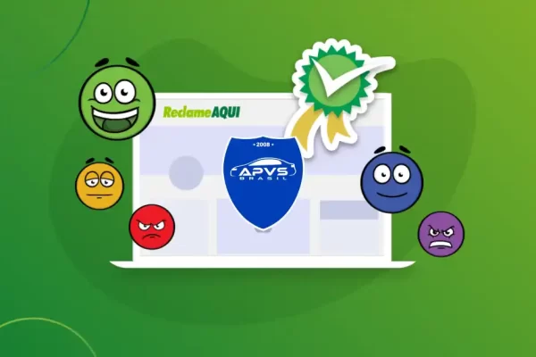 Ilustração de uma tela de consulta no site reclame aqui.